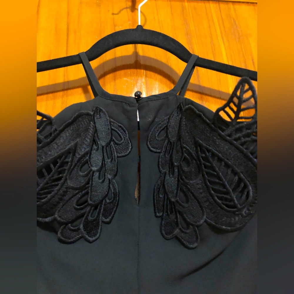 Bar III Halter Cutout Black Dress Sz XS